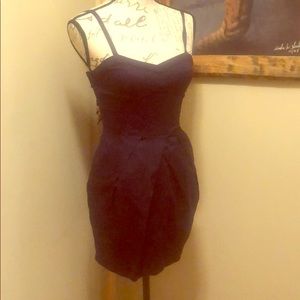 fitted, navy blue, sleeveless dress, size EUR 34